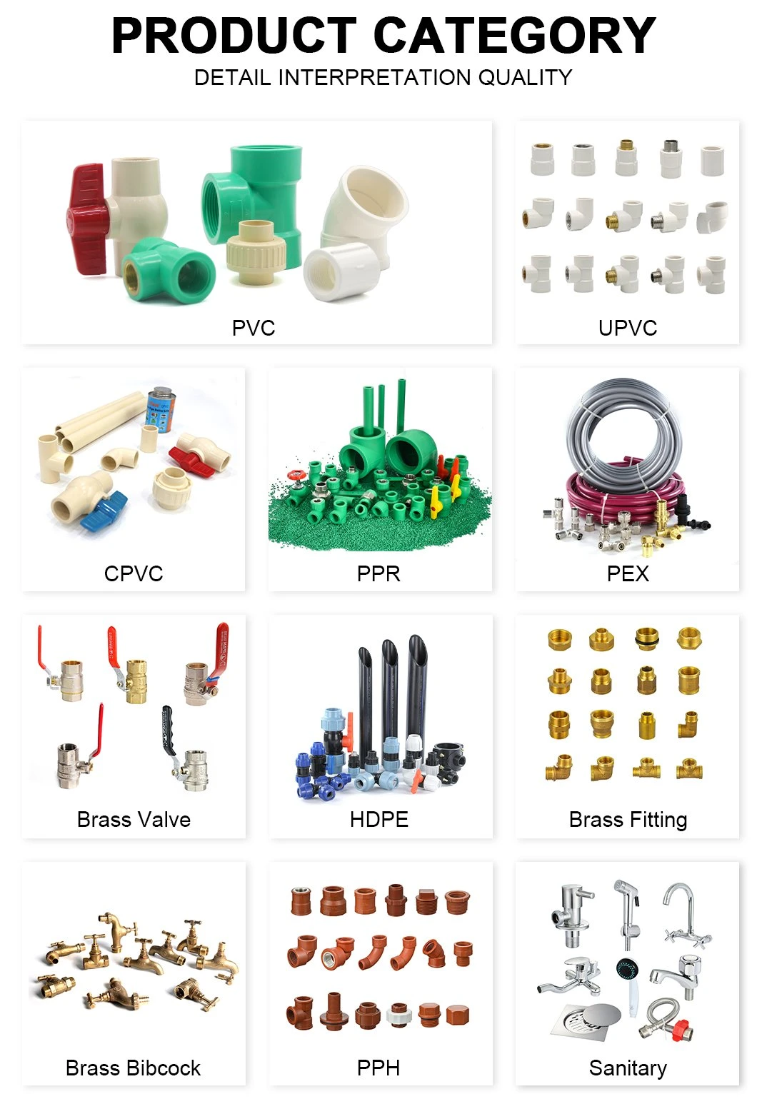 Ifan Customized PPR Pipe Fittings 20 - 63mm Sizes PPR Fitting for Water