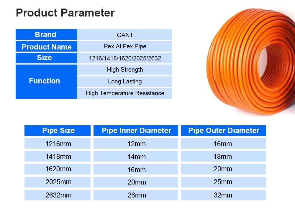 High Temperature Resident Pn25 Multiple Pex Al Pex Pipe for Underfloor Heating